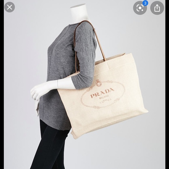 prada raffia beach tote